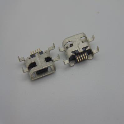 HJC-MC-009 MICRO USB 5P沉板0.7直边四脚插母座