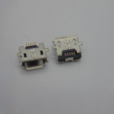 HJC-MC-010 MICRO USB 5P反向全贴卷边母座