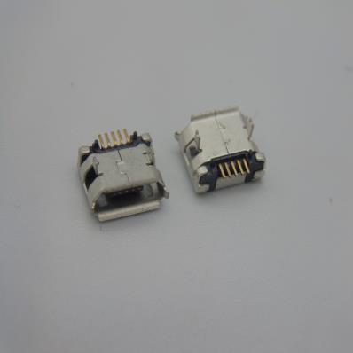 HJC-MC-012 MICRO USB 5P前插后贴卷边5.65 x1.2有柱母座