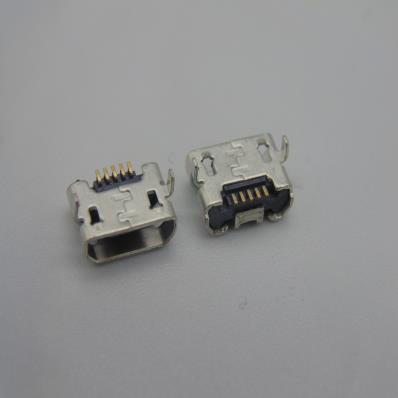 HJC-MC-013 MICRO USB 5P反向前插后贴直边母座